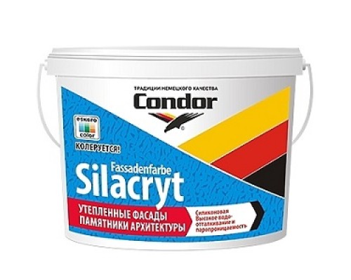 Матовая силиконовая краска Condor Fassadenfarbe-Silacryt 10л (15 кг)